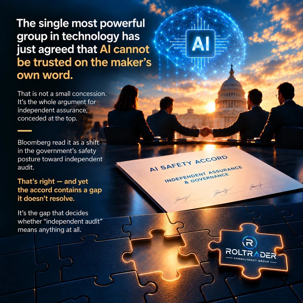 The White House AI accord — the most powerful group in technology just agreed AI cannot be trusted on the maker's own word.